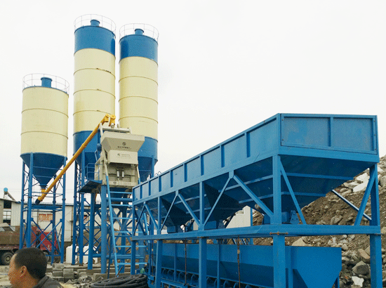 строительство бетонного завода HZS75 в Уси, Цзянсу
